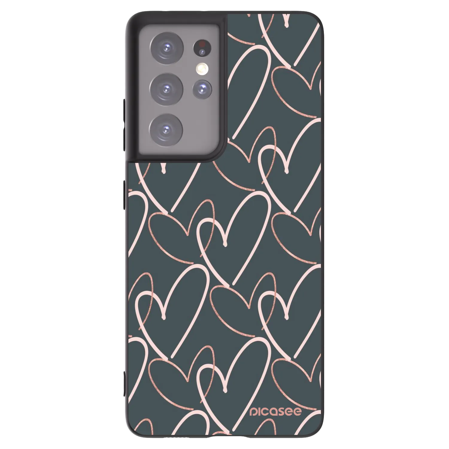 Picasee Samsung Galaxy S21 Ultra 5G G998B Hülle - Schwarzes Silikon - Viel Liebe