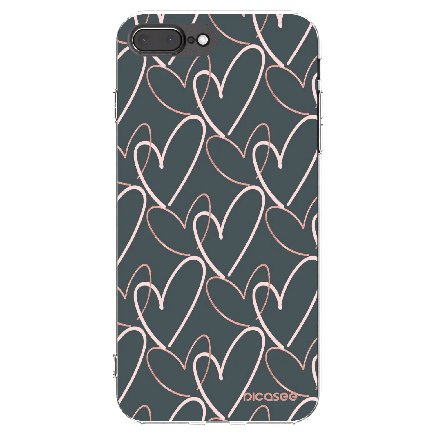 Picasee Apple iPhone 8 Plus Hülle - Transparentes Silikon - Viel Liebe