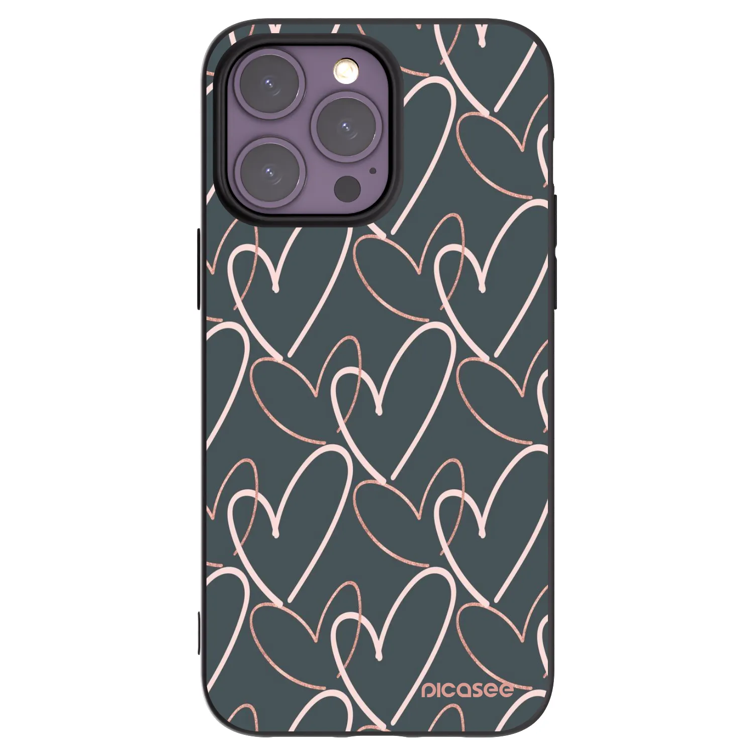 Picasee Apple iPhone 14 Pro Max Hülle - Schwarzes Silikon - Viel Liebe