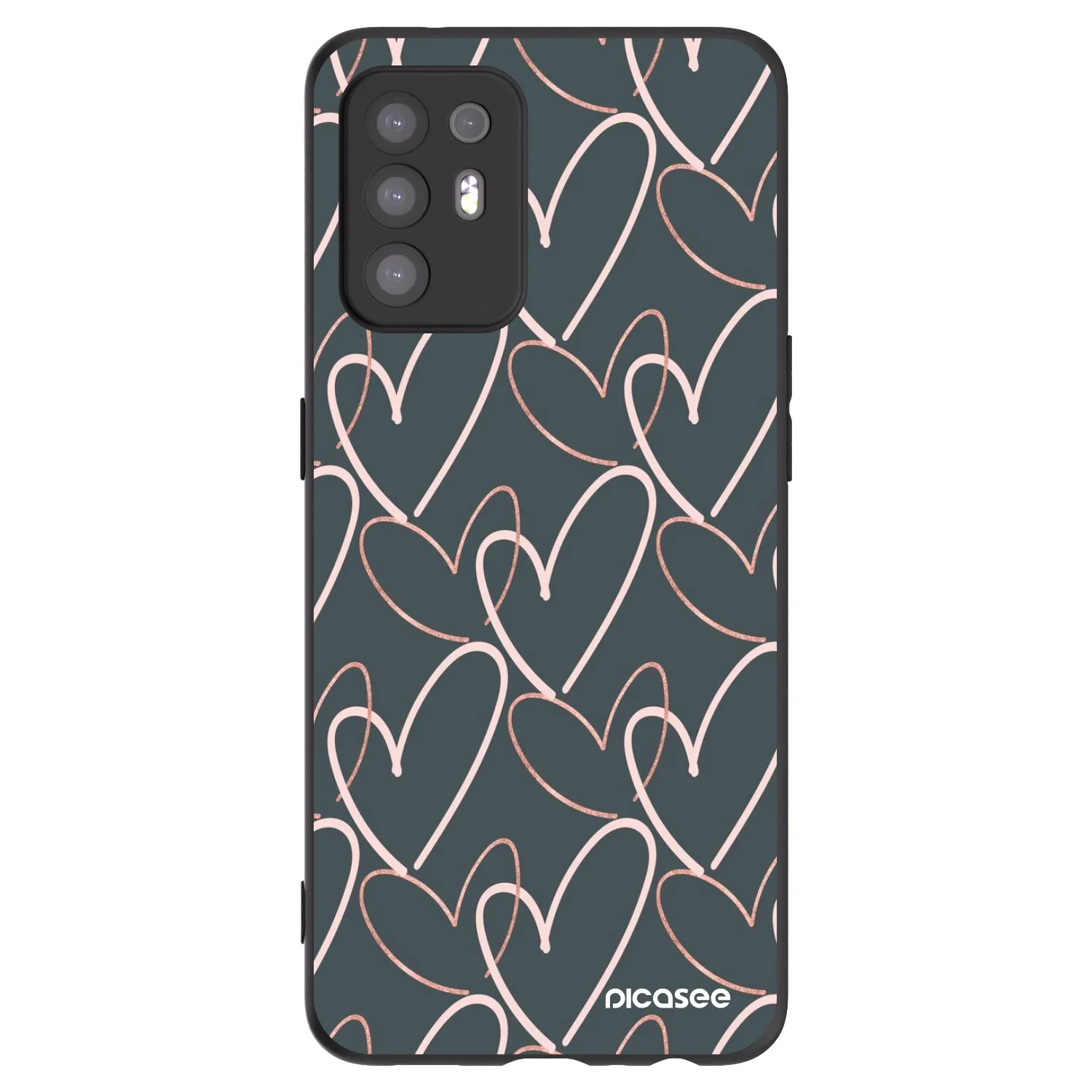 Picasee OPPO A94 5G Hülle - Schwarzes Silikon - Viel Liebe