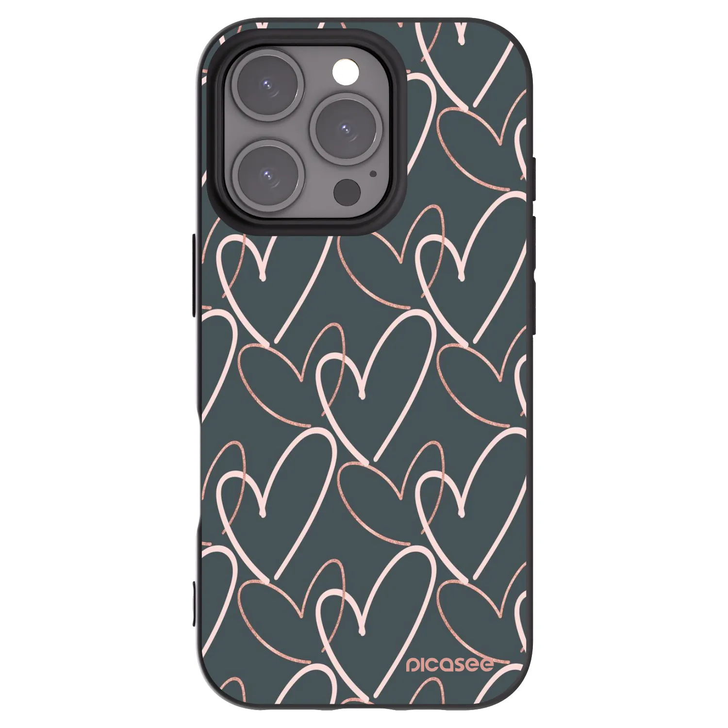 Picasee Apple iPhone 16 Pro Hülle - Schwarzes Silikon - Viel Liebe