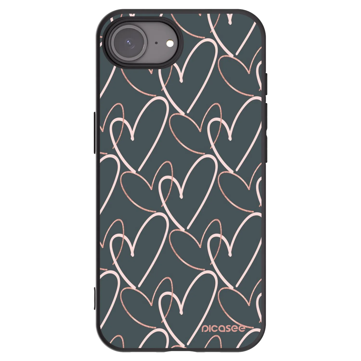 Picasee Apple iPhone 16e Hülle - Schwarzes Silikon - Viel Liebe