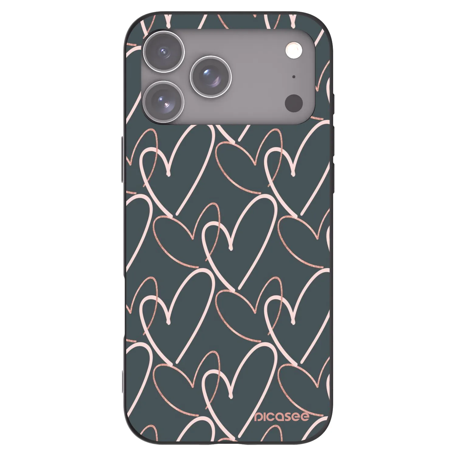 Picasee Apple iPhone 17 Pro Max Hülle - Schwarzes Silikon - Viel Liebe