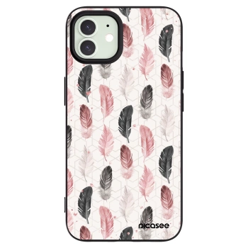 Picasee Apple iPhone 12 Hülle - Schwarzes Silikon - Feder 2