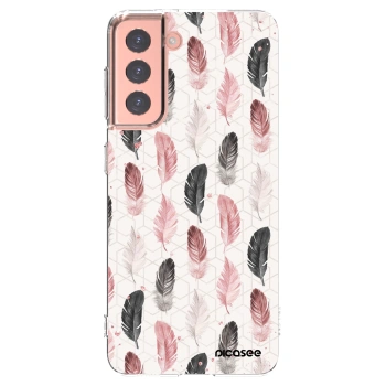 Picasee Samsung Galaxy S21 5G G991B Hülle - Transparentes Silikon - Feder 2