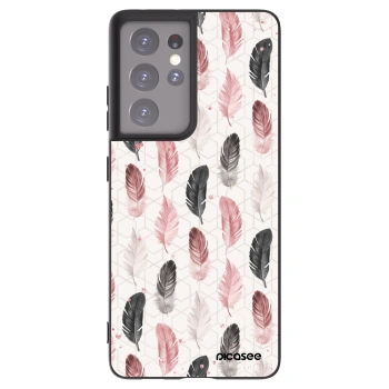 Picasee Samsung Galaxy S21 Ultra 5G G998B Hülle - Schwarzes Silikon - Feder 2