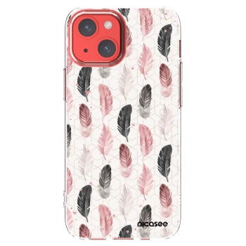 Picasee Apple iPhone 13 mini Hülle - Transparentes Silikon - Feder 2