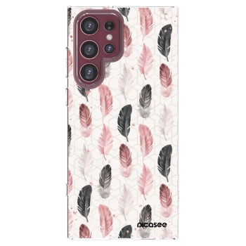 Picasee Samsung Galaxy S22 Ultra 5G Hülle - Transparentes Silikon - Feder 2
