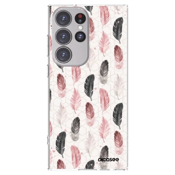 Picasee Samsung Galaxy S23 Ultra 5G Hülle - Transparentes Silikon - Feder 2
