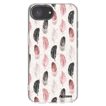 Picasee Apple iPhone 16e Hülle - Transparentes Silikon - Feder 2