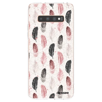 Picasee Samsung Galaxy S10 Plus G975 Hülle - Transparentes Silikon - Feder 2