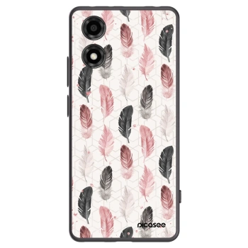 Picasee Motorola Moto E14 Hülle - Schwarzes Silikon - Feder 2