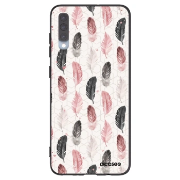 Picasee Samsung Galaxy A70 A705F Hülle - Schwarzes Silikon - Feder 2