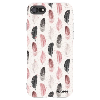 Picasee Apple iPhone 8 Hülle - Transparentes Silikon - Feder 2