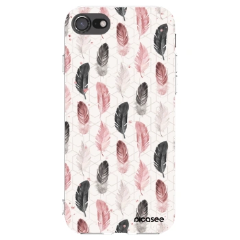 Picasee Apple iPhone SE 2020 Hülle - Transparentes Silikon - Feder 2