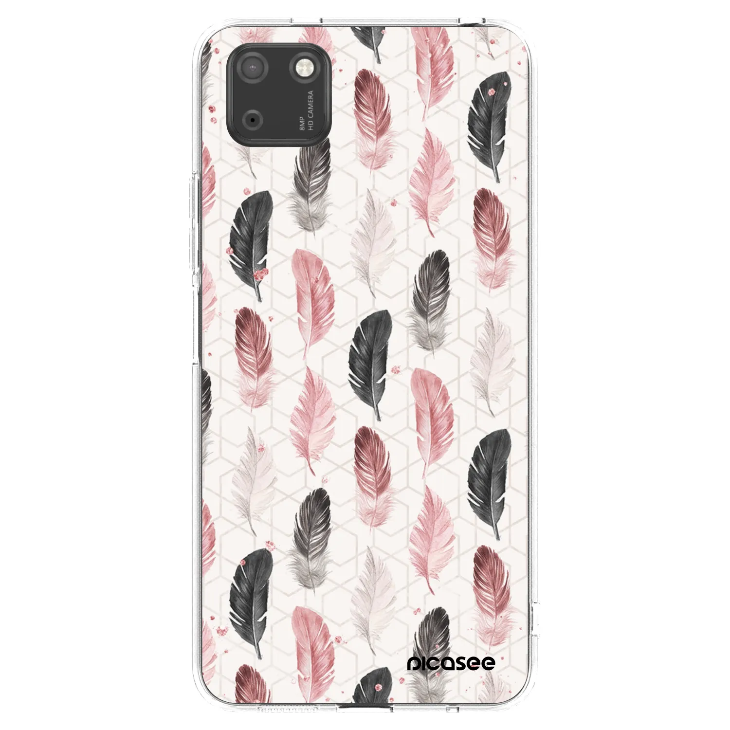 Picasee Huawei Y5P Hülle - Transparentes Silikon - Feder 2