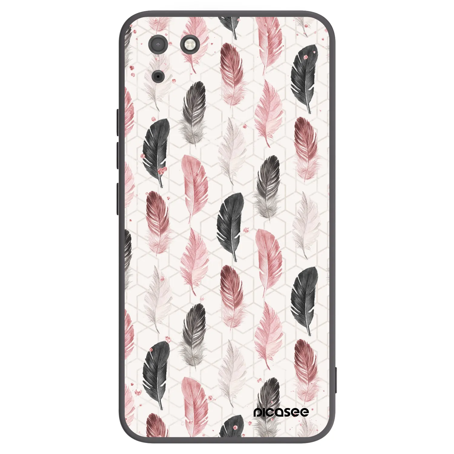 Picasee Huawei Y5P Hülle - Schwarzes Silikon - Feder 2