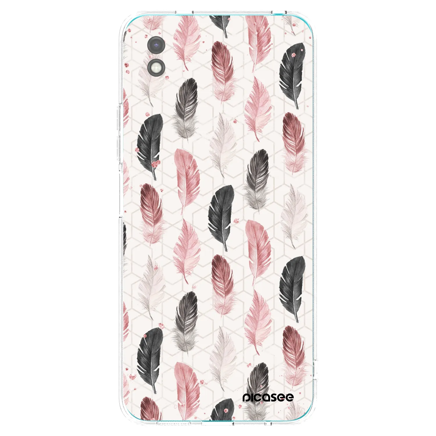 Picasee Xiaomi Redmi 9A Hülle - Schwarzes Silikon - Feder 2