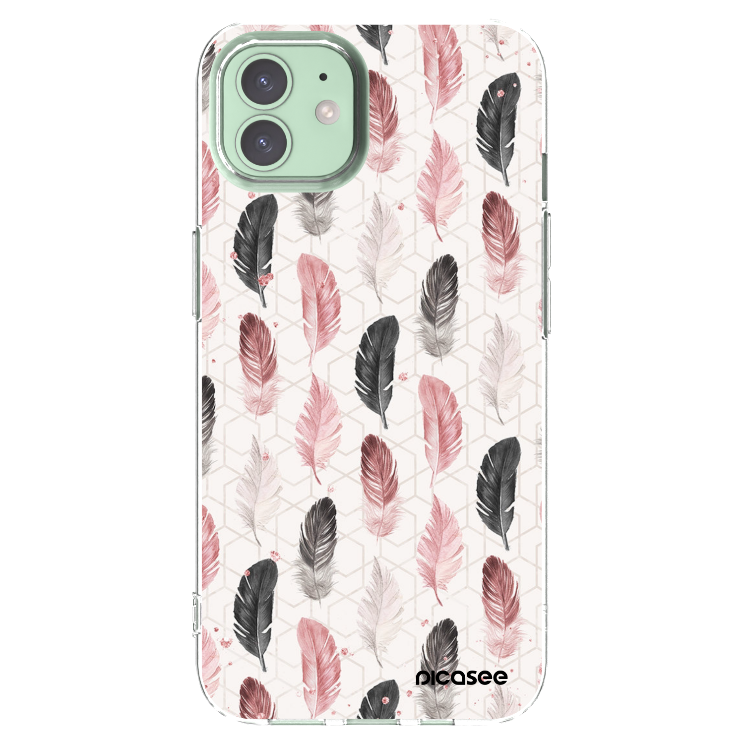 Picasee Apple iPhone 12 Hülle - Transparentes Silikon - Feder 2