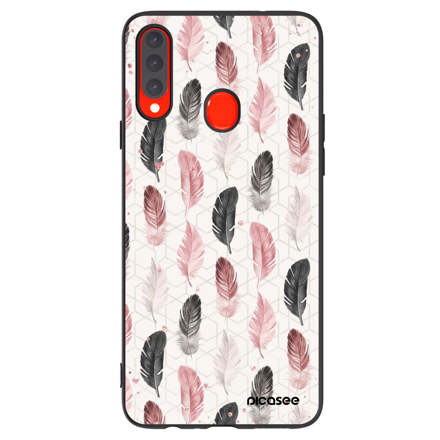 Picasee Samsung Galaxy A20s Hülle - Schwarzes Silikon - Feder 2