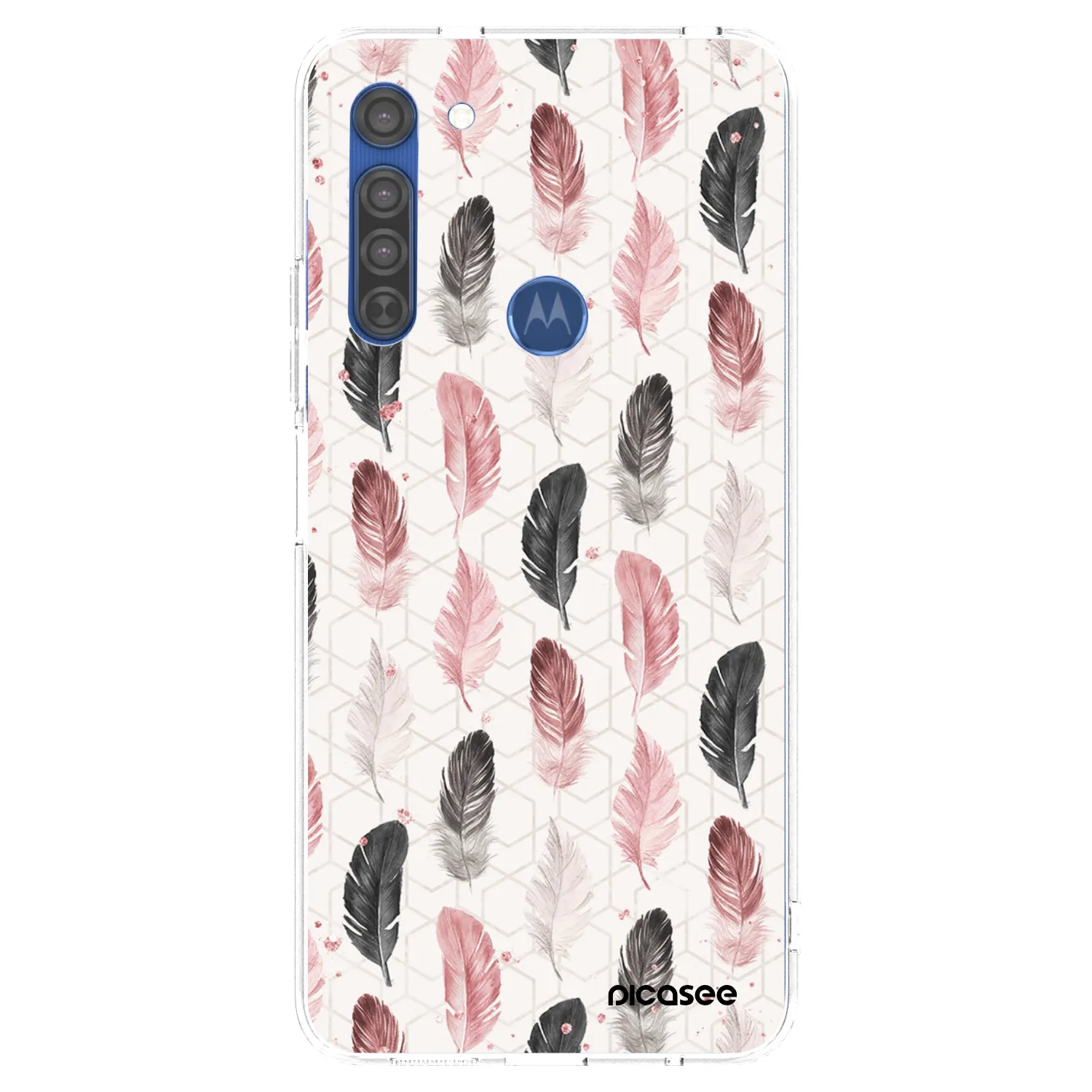 Picasee Motorola Moto G8 Hülle - Transparentes Silikon - Feder 2