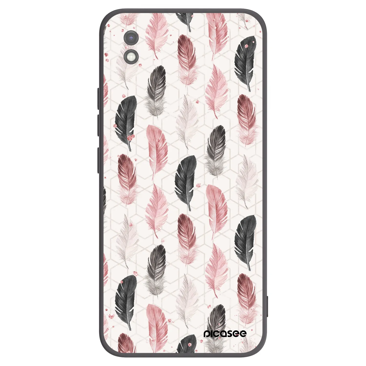 Picasee Xiaomi Redmi 9AT Hülle - Schwarzes Silikon - Feder 2