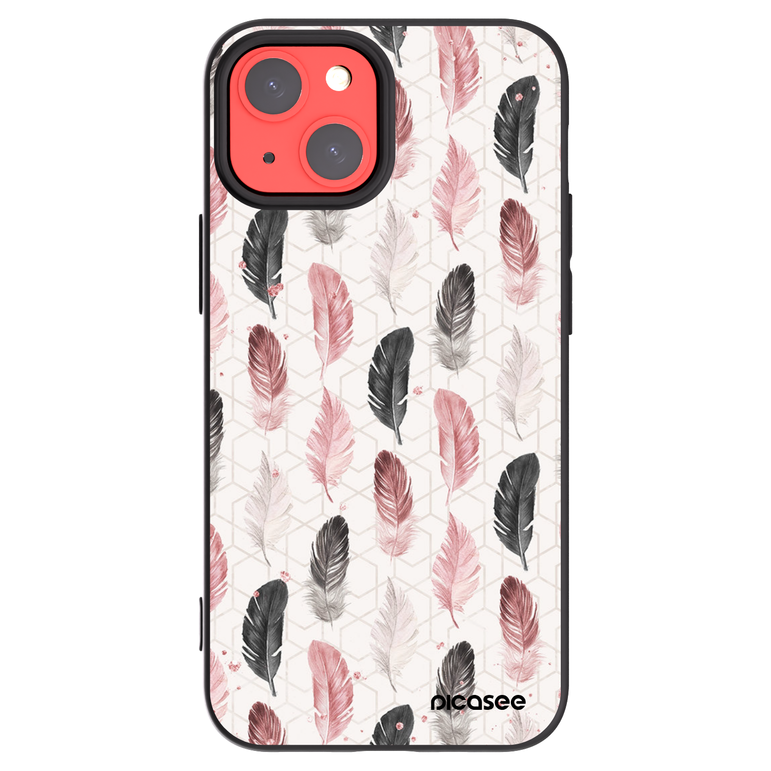 Picasee Apple iPhone 13 mini Hülle - Schwarzes Silikon - Feder 2