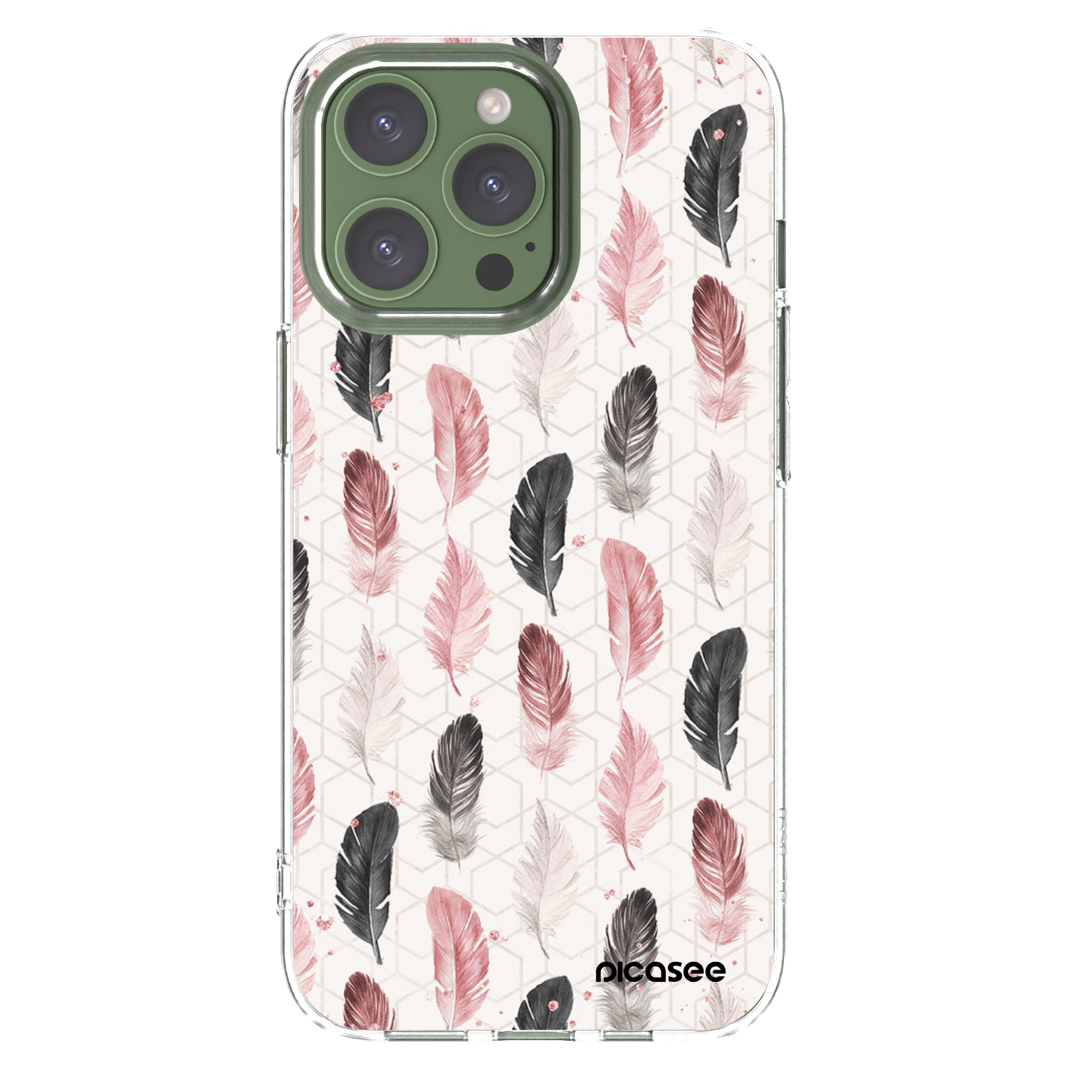 Picasee Apple iPhone 13 Pro Hülle - Transparentes Silikon - Feder 2