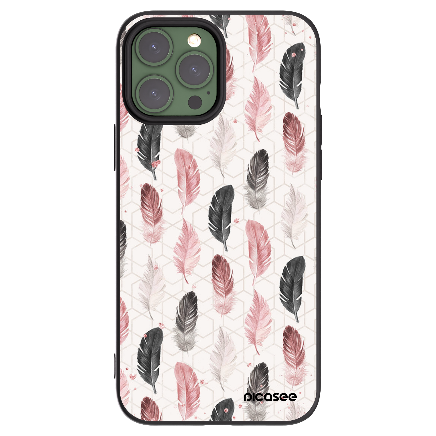 Picasee Apple iPhone 13 Pro Max Hülle - Schwarzes Silikon - Feder 2