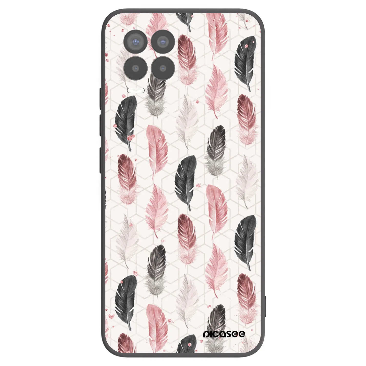 Picasee Realme 8 Pro Hülle - Schwarzes Silikon - Feder 2