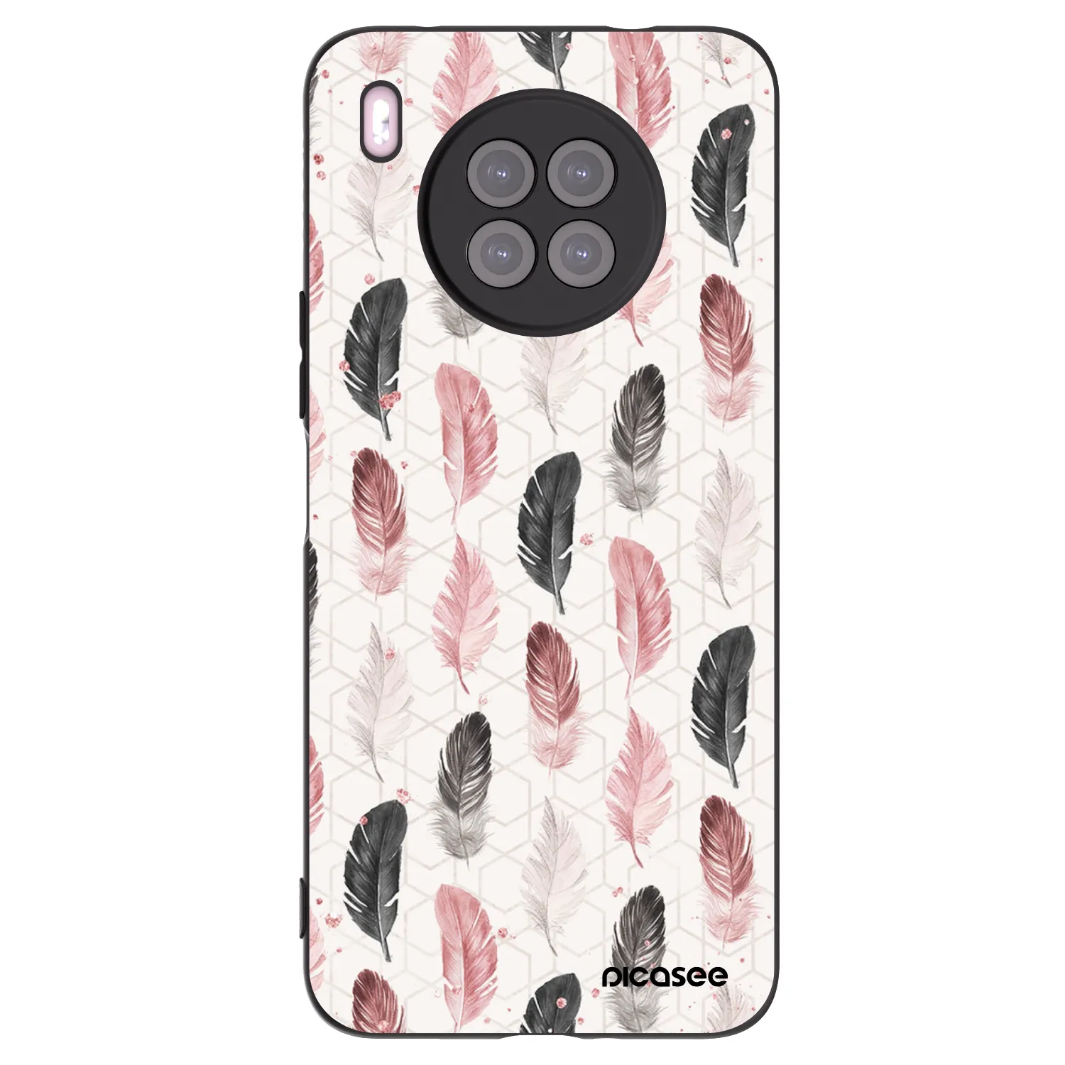 Picasee Huawei Nova 8i Hülle - Schwarzes Silikon - Feder 2