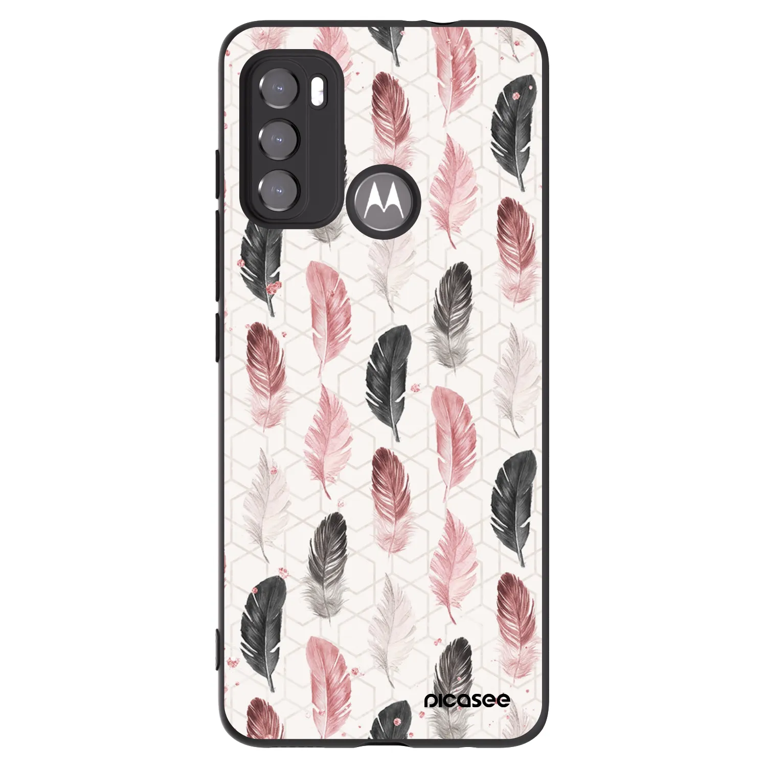 Picasee Motorola Moto G60 Hülle - Schwarzes Silikon - Feder 2