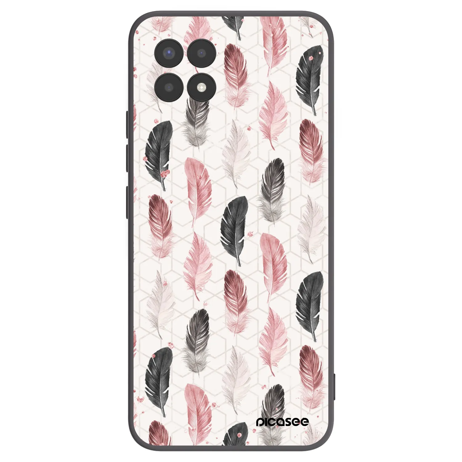 Picasee Realme 8i Hülle - Schwarzes Silikon - Feder 2