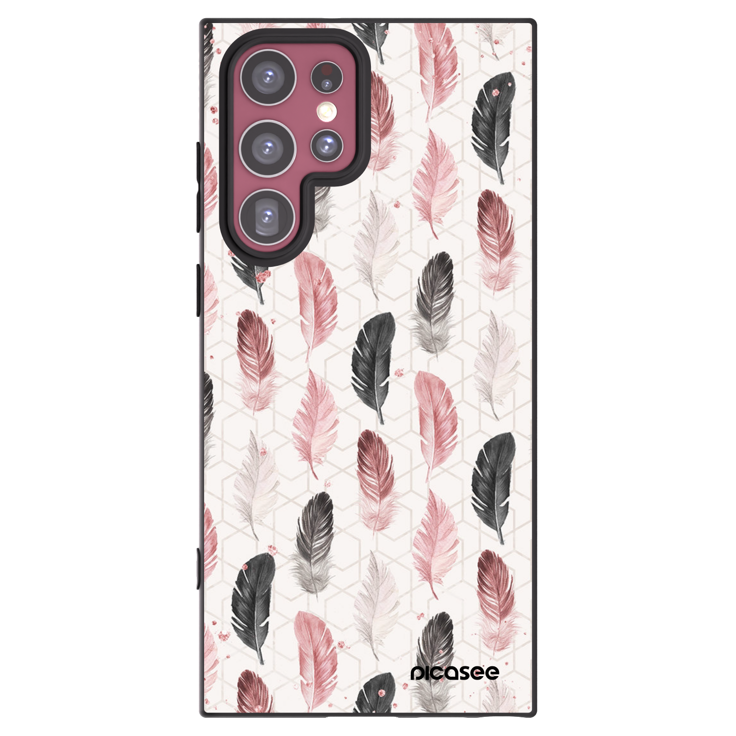 Picasee Samsung Galaxy S22 Ultra 5G Hülle - Schwarzes Silikon - Feder 2