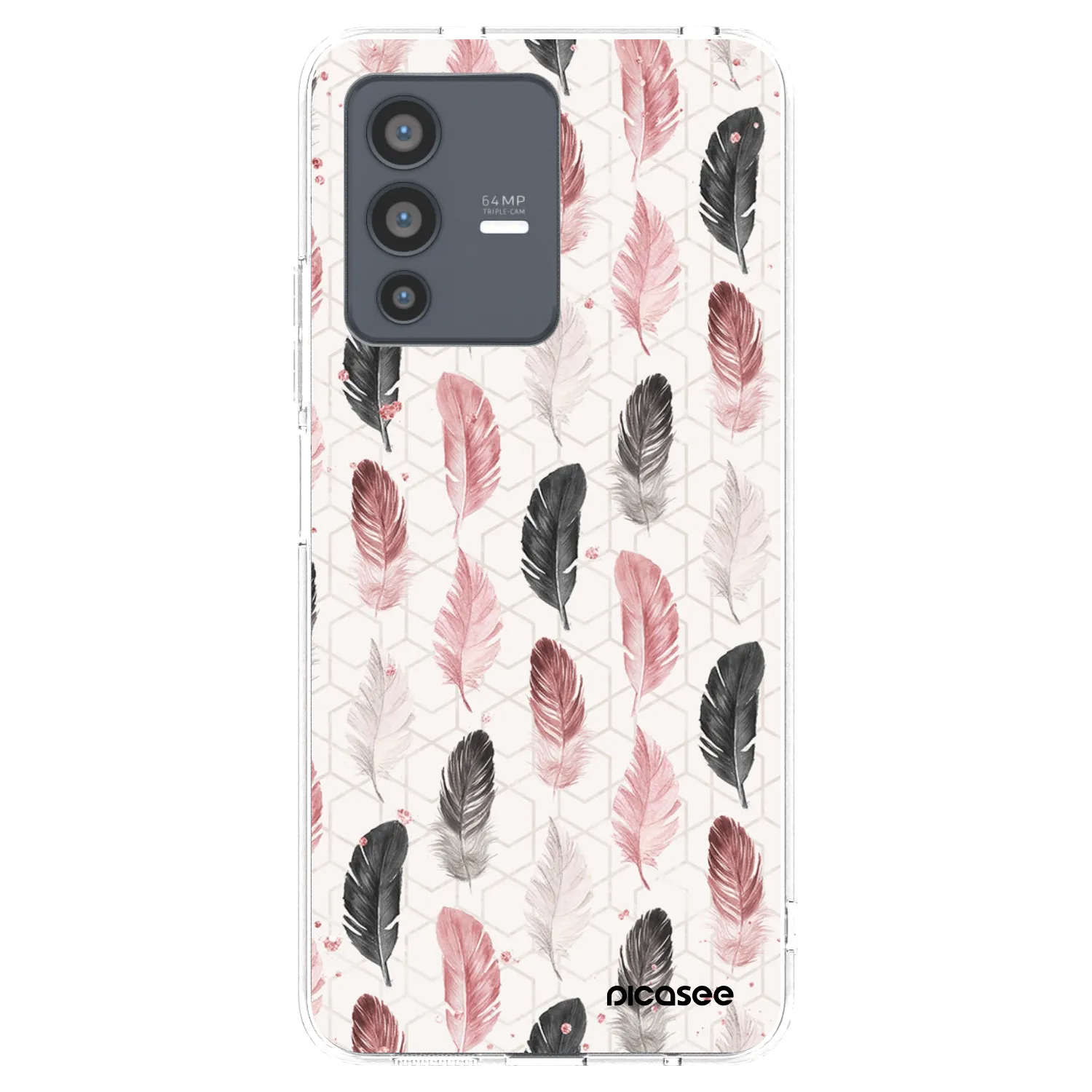 Picasee Vivo V23 5G Hülle - Transparentes Silikon - Feder 2