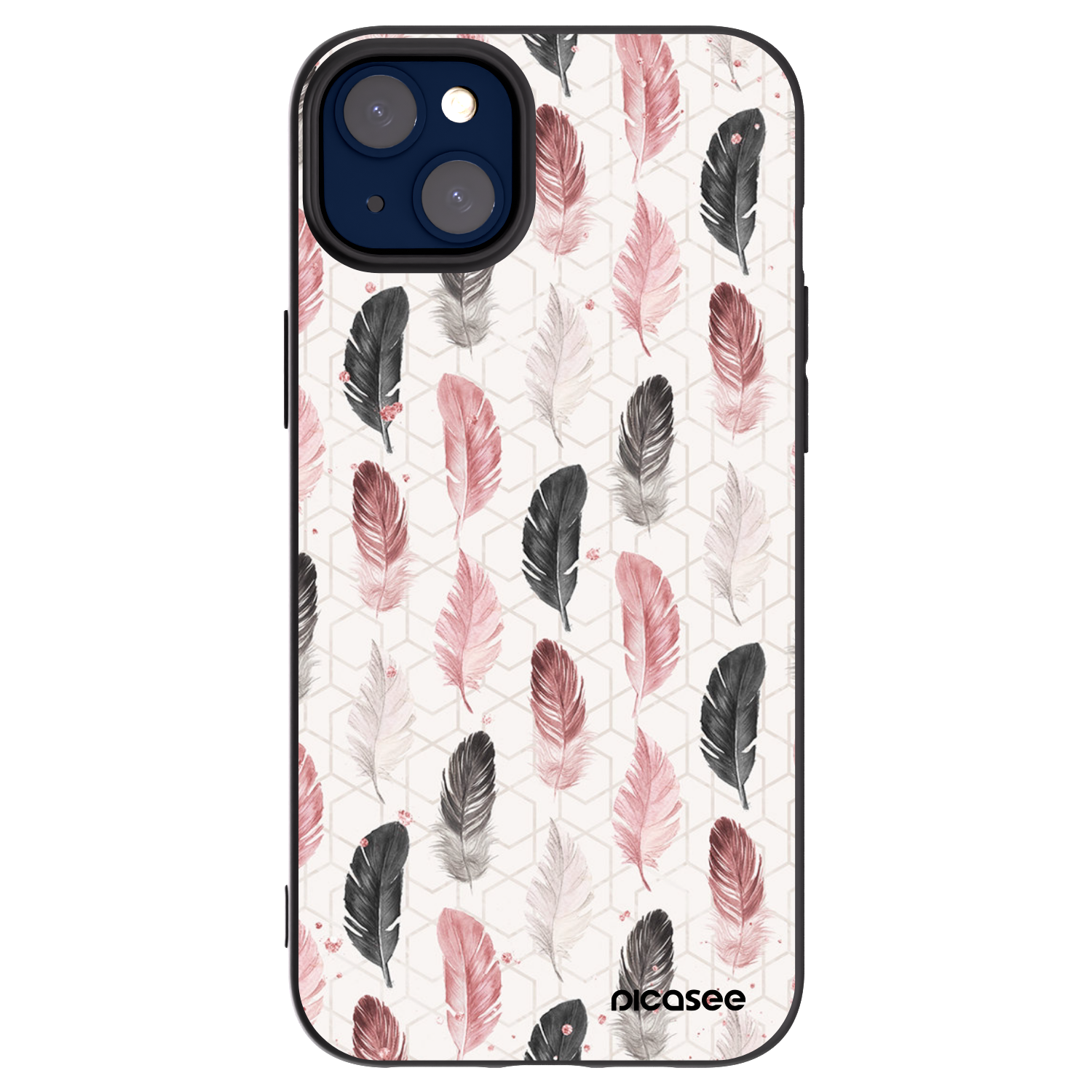 Picasee Apple iPhone 14 Plus Hülle - Schwarzes Silikon - Feder 2