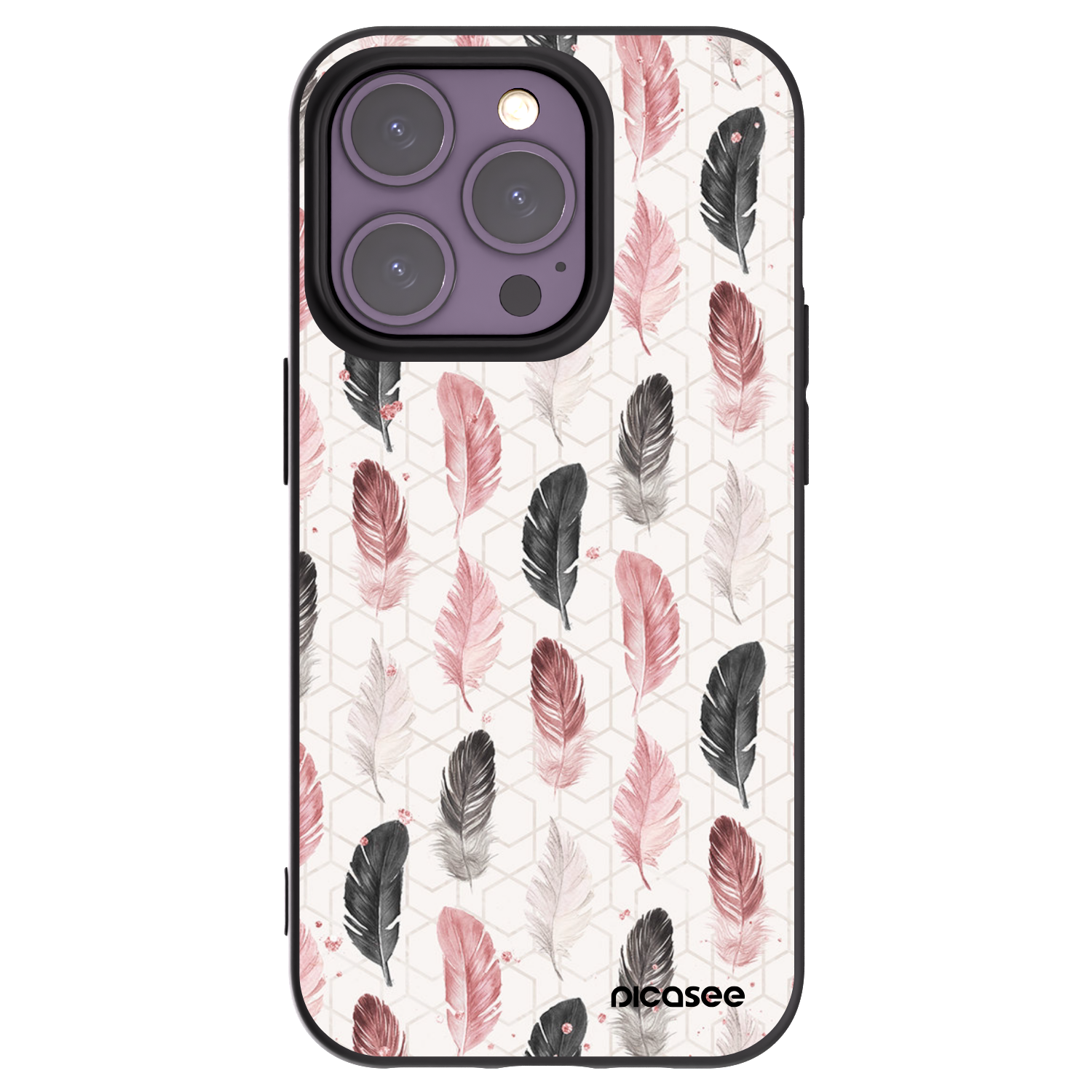 Picasee Apple iPhone 14 Pro Hülle - Schwarzes Silikon - Feder 2