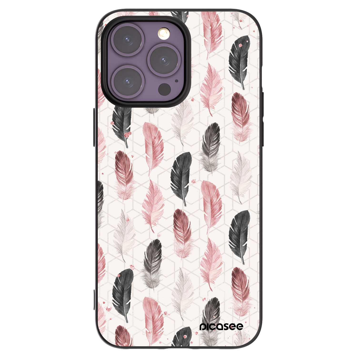 Picasee Apple iPhone 14 Pro Max Hülle - Schwarzes Silikon - Feder 2