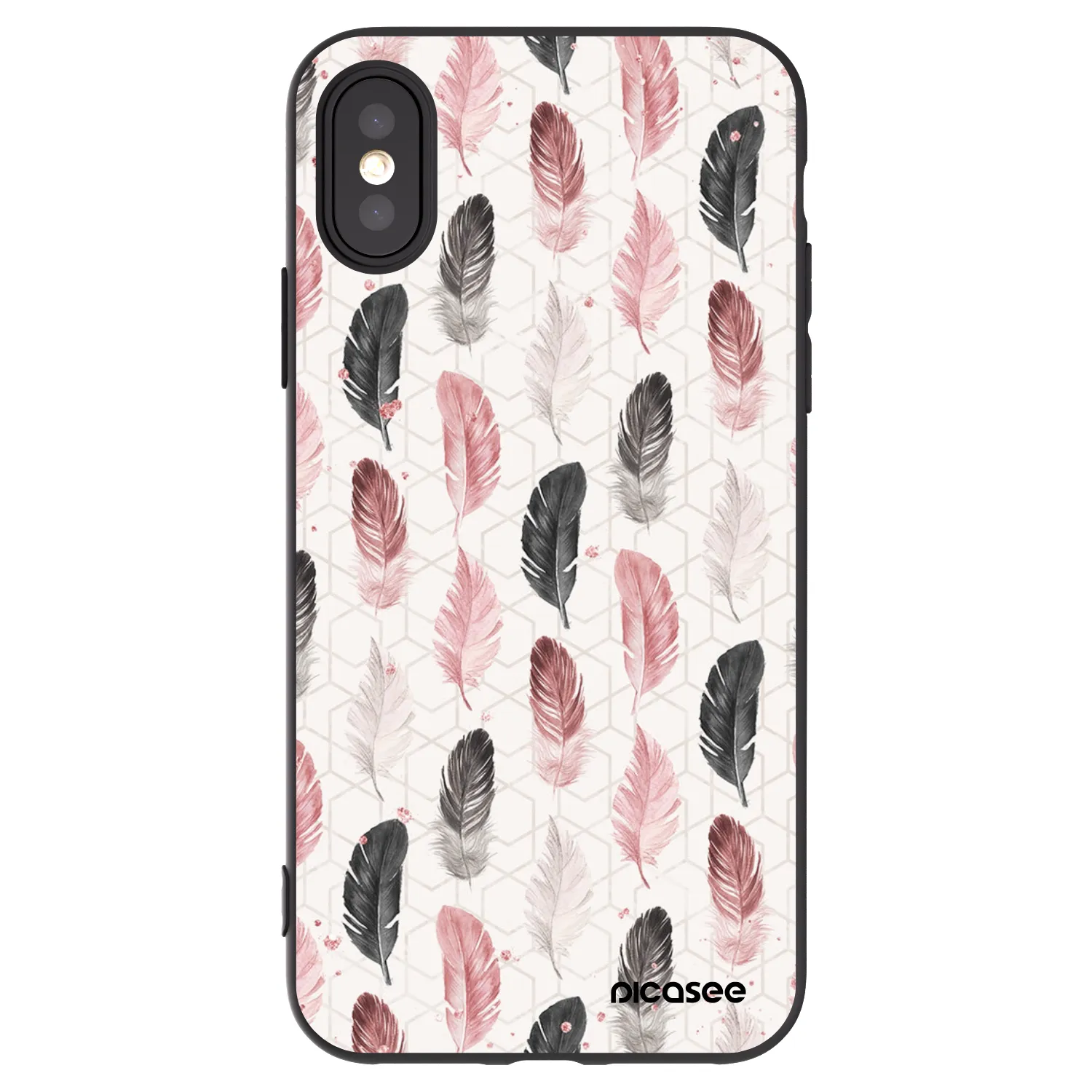 Picasee Apple iPhone X/XS Hülle - Schwarzes Silikon - Feder 2