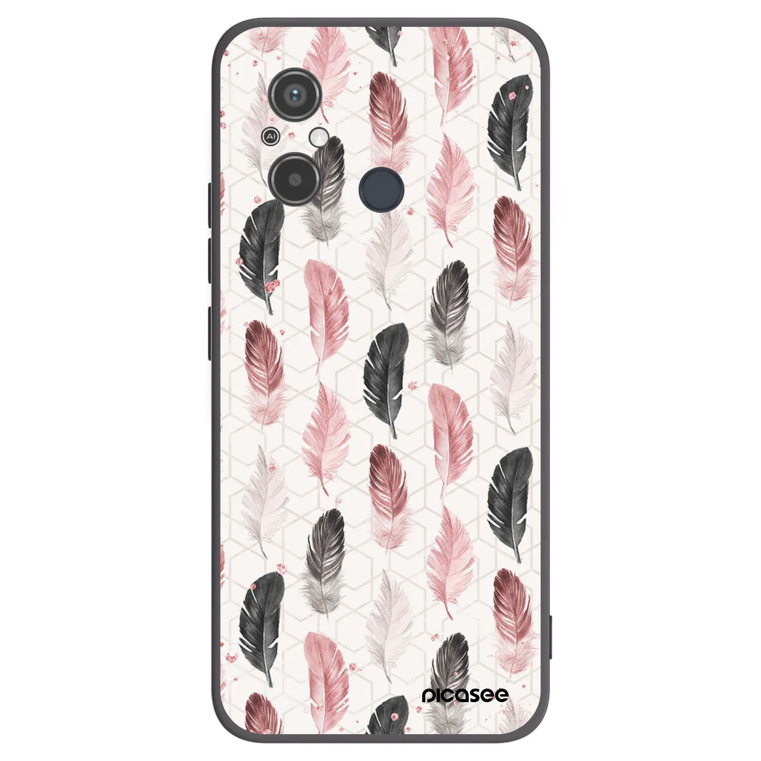 Picasee Xiaomi Redmi 12C Hülle - Schwarzes Silikon - Feder 2