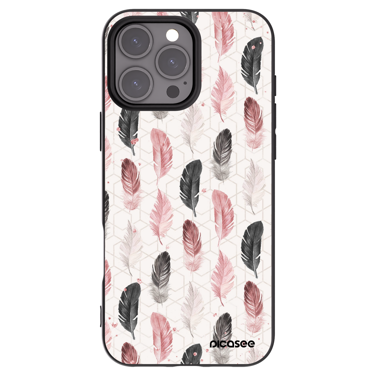 Picasee Apple iPhone 16 Pro Max Hülle - Schwarzes Silikon - Feder 2