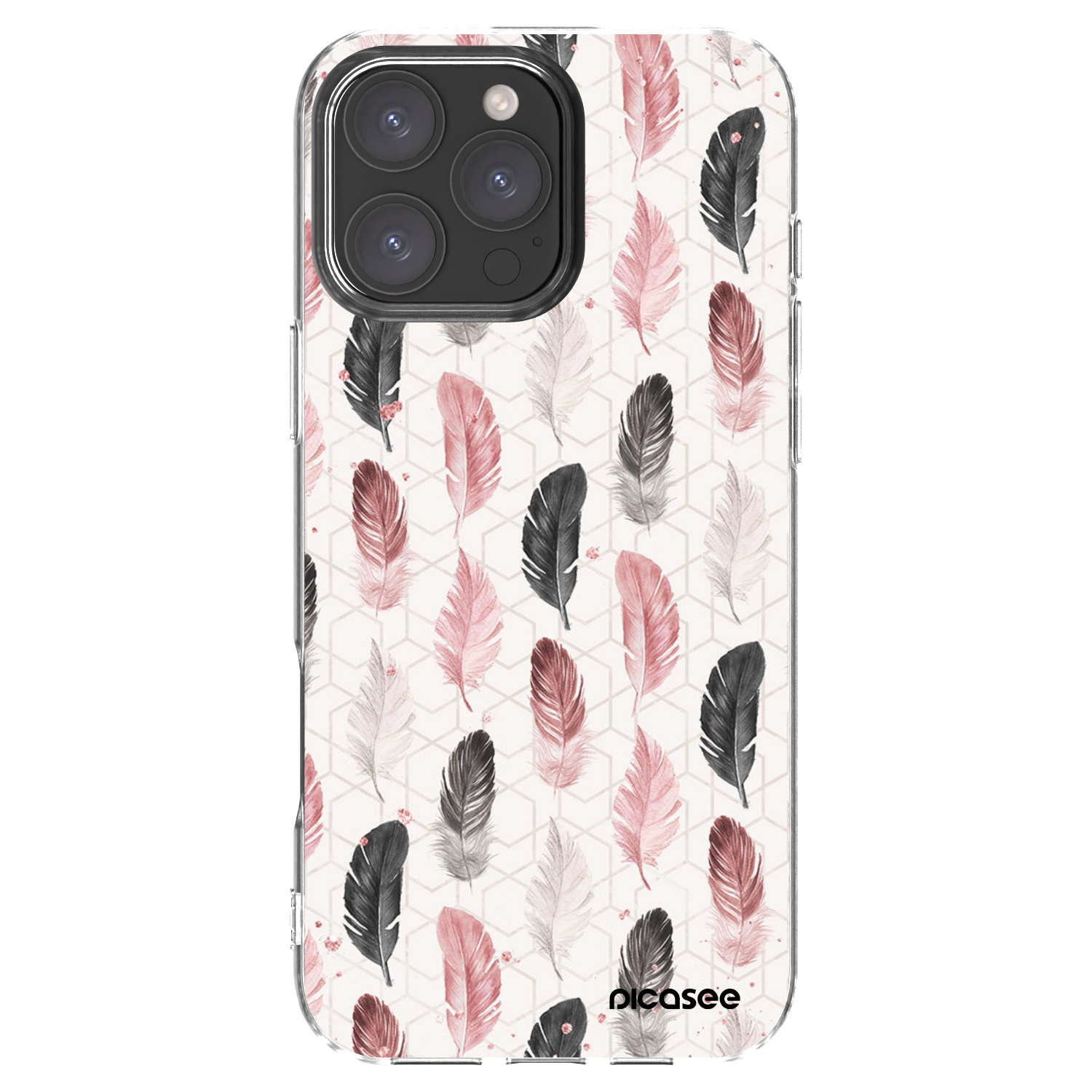 Picasee Apple iPhone 16 Pro Max Hülle - Transparentes Silikon - Feder 2