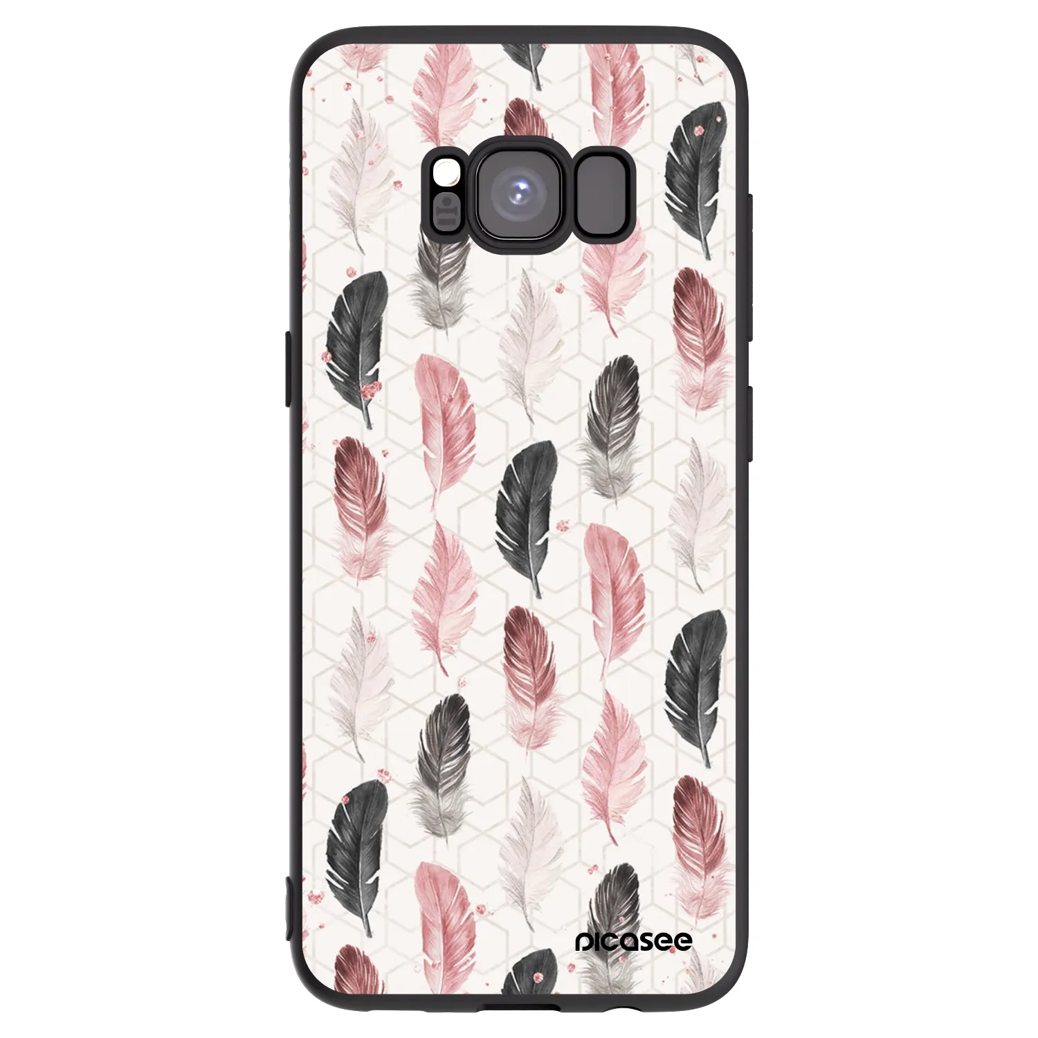 Picasee Samsung Galaxy S8 G950F Hülle - Schwarzes Silikon - Feder 2
