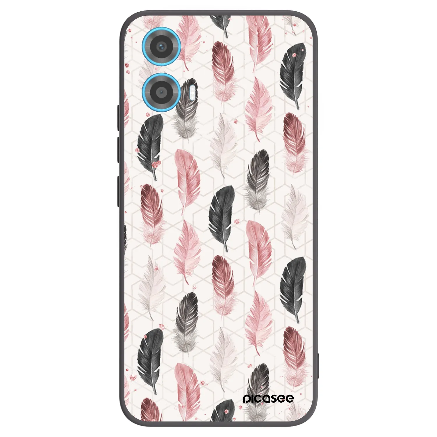 Picasee Motorola Moto G34 5G Hülle - Schwarzes Silikon - Feder 2