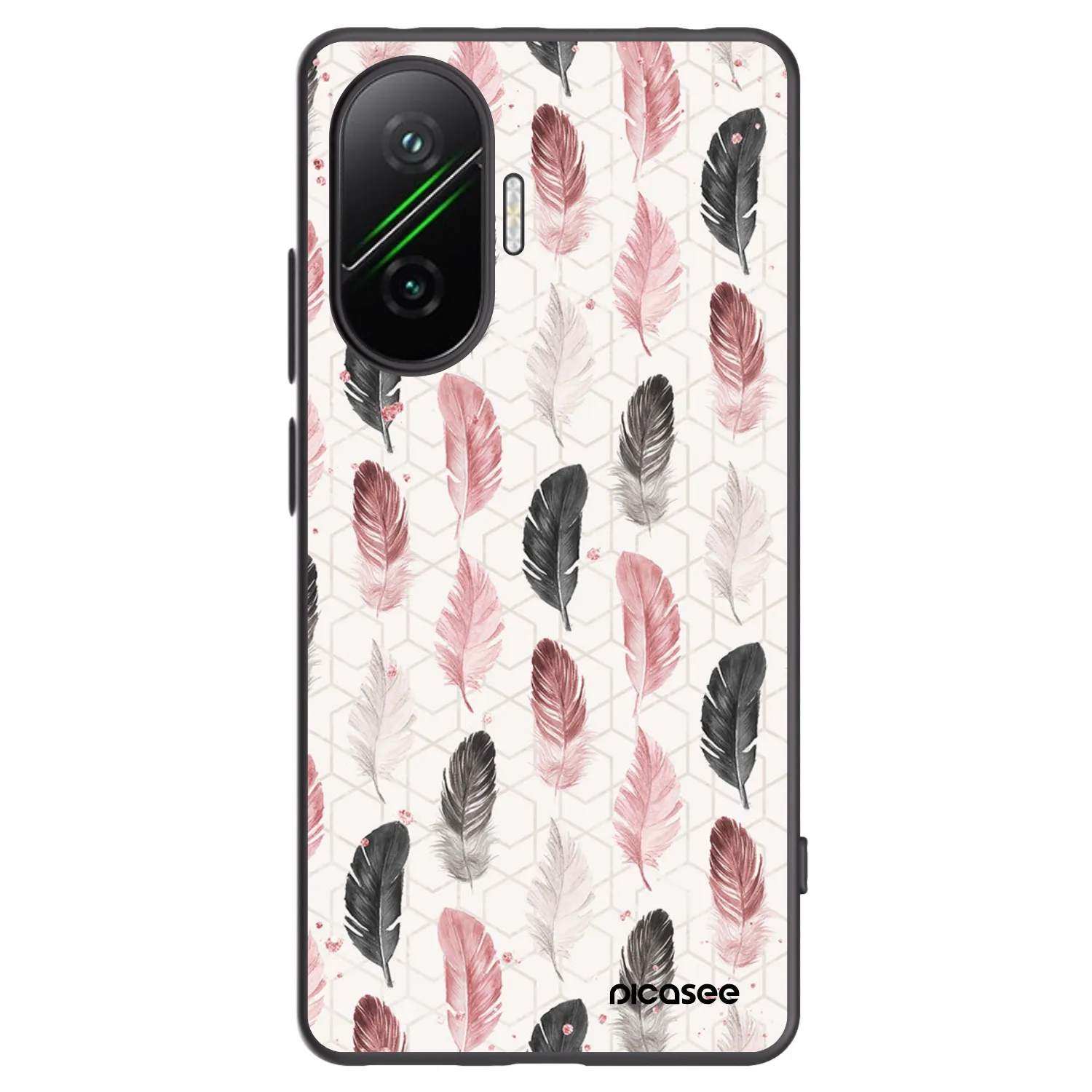 Picasee Xiaomi Poco F7 5G Hülle - Schwarzes Silikon - Feder 2