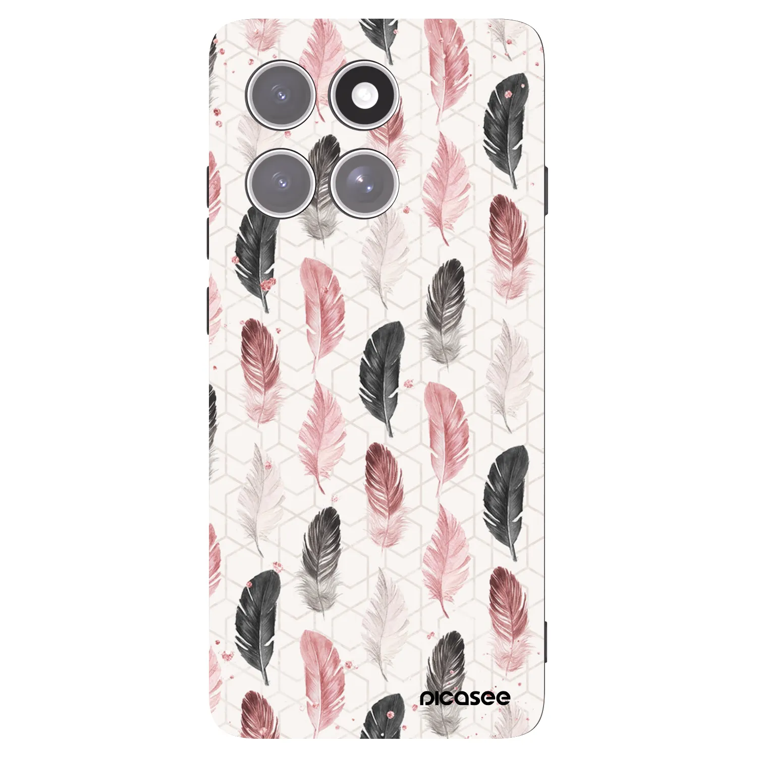 Picasee Motorola Edge 60 Pro Hülle - Schwarzes Silikon - Feder 2