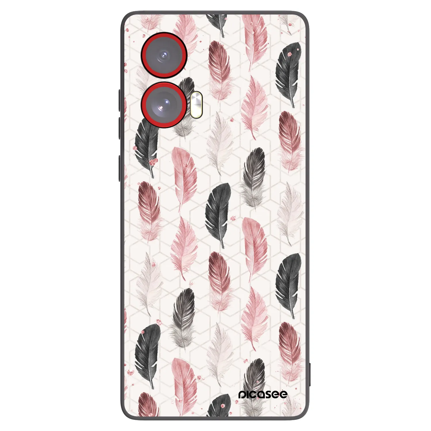 Picasee Motorola Edge 50 Fusion Hülle - Schwarzes Silikon - Feder 2