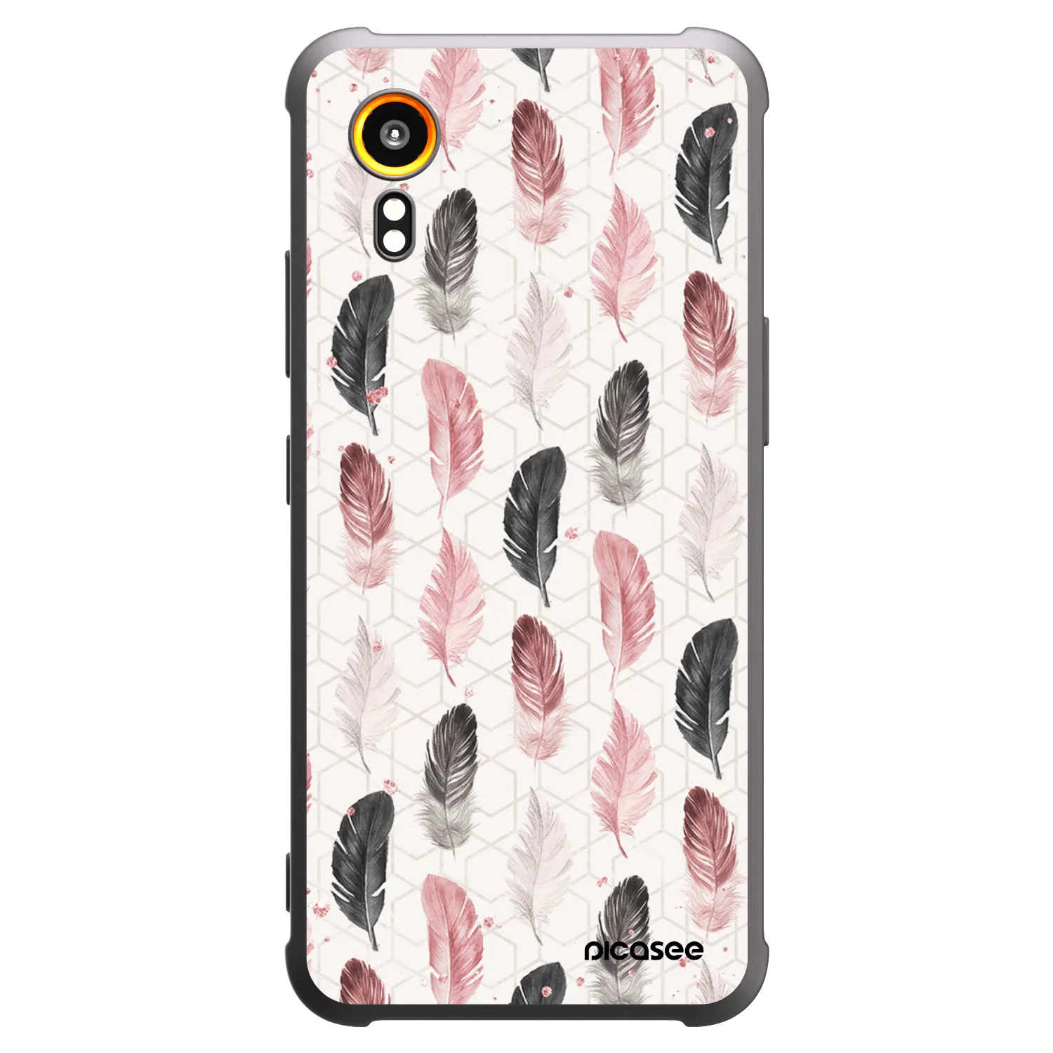 Picasee Samsung Galaxy Xcover 7 Hülle - Schwarzes Silikon - Feder 2