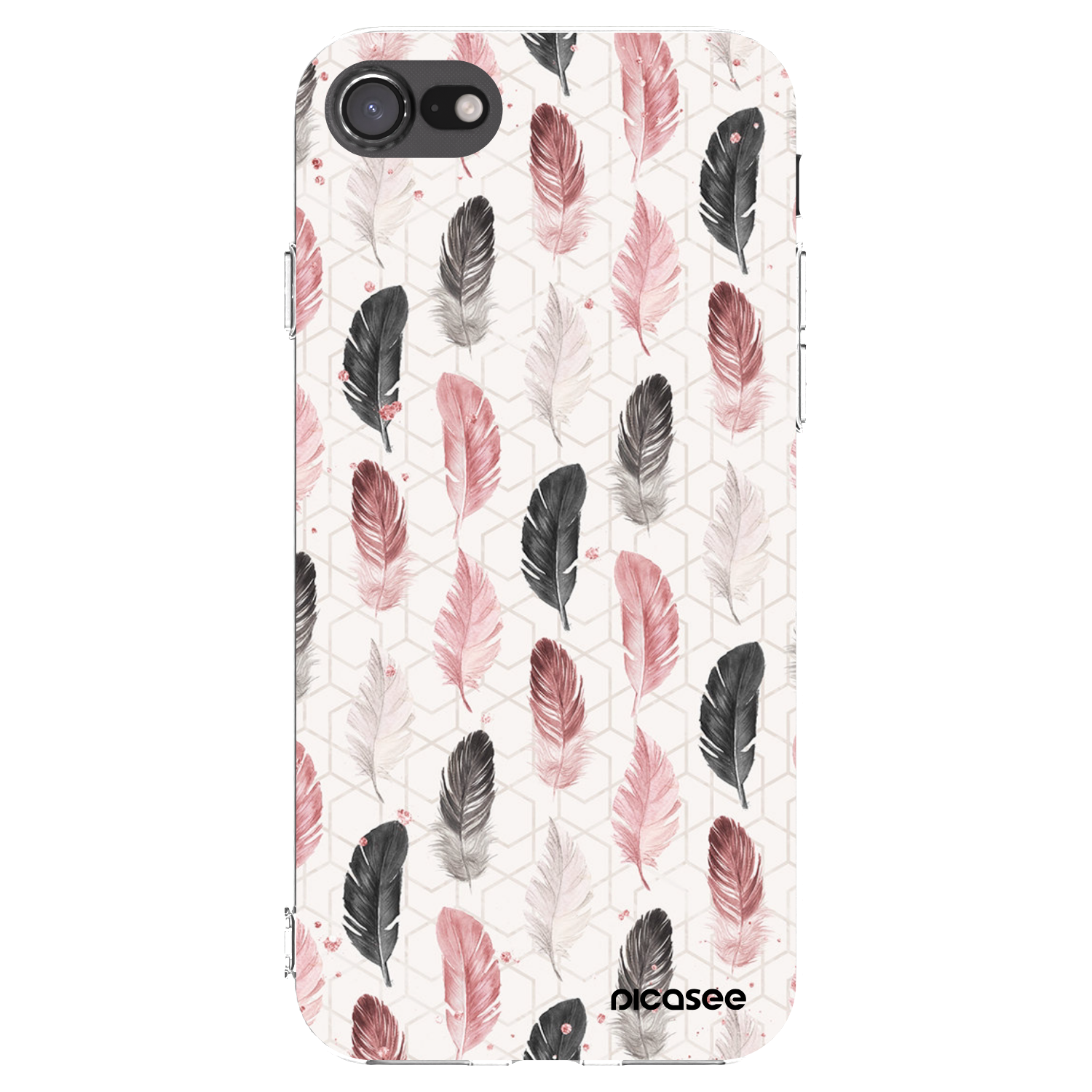 Picasee Apple iPhone SE 2020 Hülle - Transparentes Silikon - Feder 2