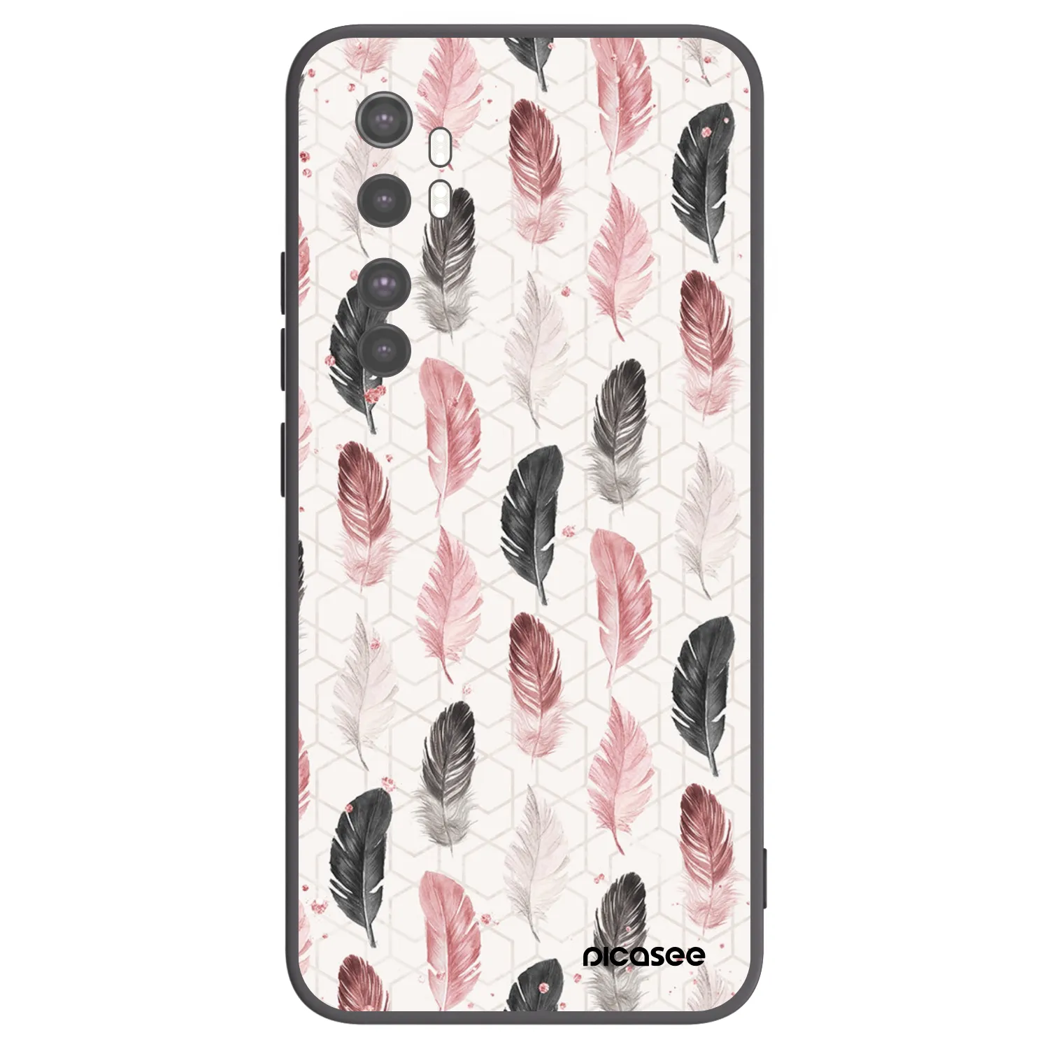 Picasee Xiaomi Mi Note 10 Lite Hülle - Schwarzes Silikon - Feder 2